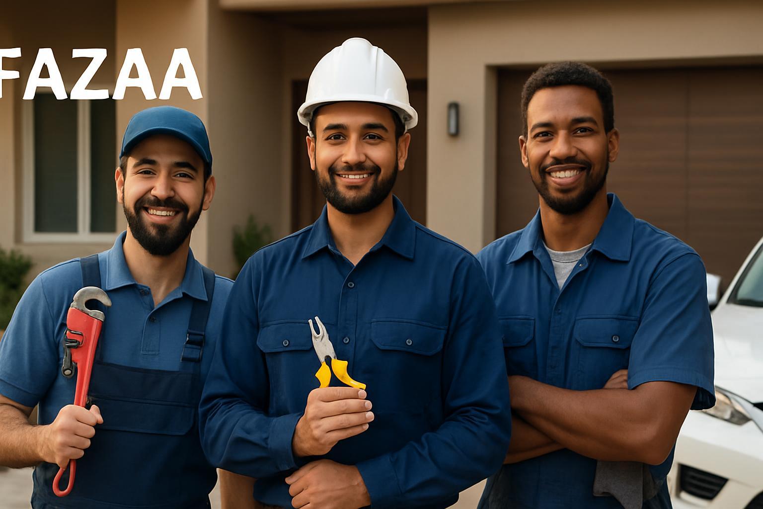 Professional technicians team